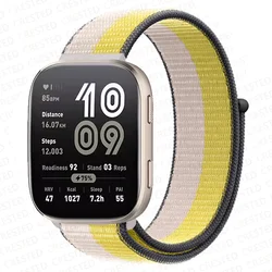 Nylon Loop Watchband Bracelet - 22mm Strap Replacement - amazfit bip 6 (Oat Milk Lemon Zest)