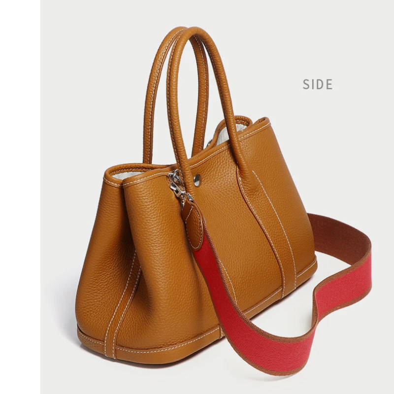 Cowhide Garden Tote Bags Luxury Designer Women's Handbags Classic