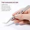 Eyelash Extension Specialized Tweezers Professional Stainless Steel Portable Anti-static Makeup Remover Beauty Cosmetic Tools 4
