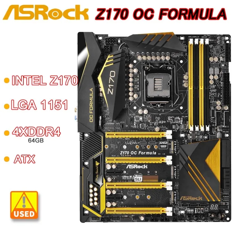 

intel Z170 Motherboard ASRock Z170 OC Formula Motherboard Socket 1151 DDR4 USB 3.1 ATX Supports 7th/6th Gen i5-6500 cpu