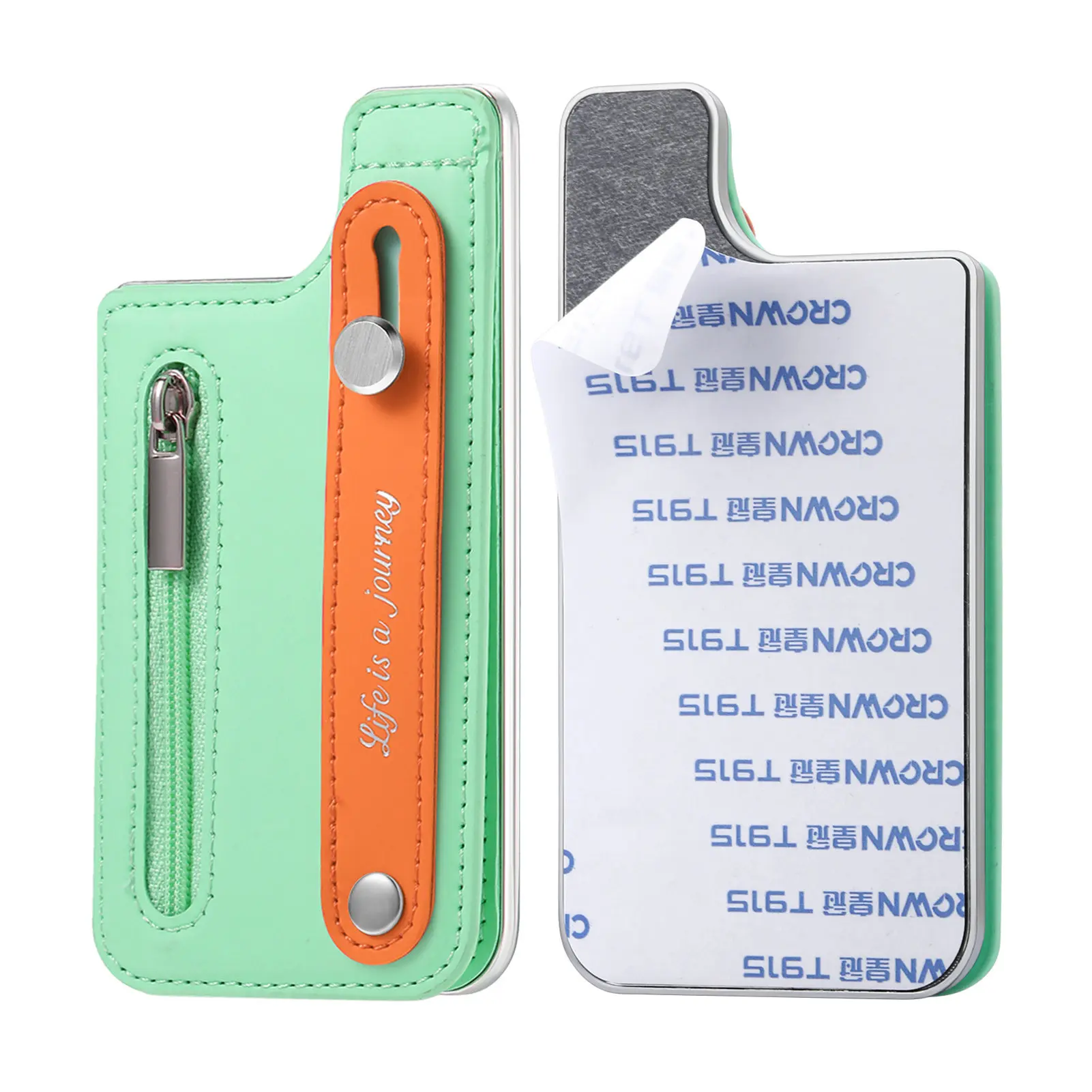 Zipper Card Slot Ultra-Thin Phone Back Wallet Holder