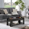Modern 39in Lift Top Coffee Table with Hidden Compartment & Storage for Livingroom, Black 2