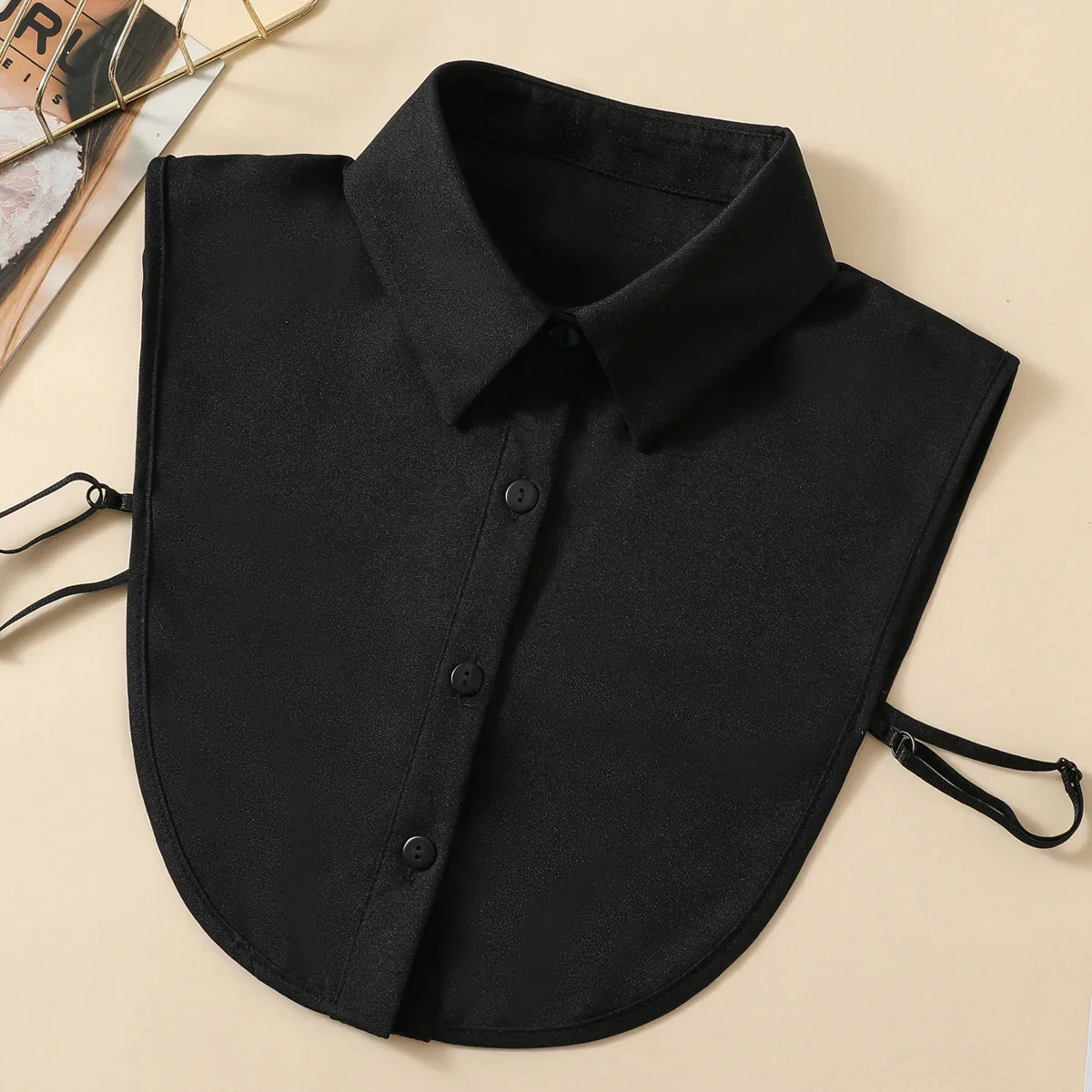 Fake Collar Women's Pointed Neck Half Shirt Style Chiffon Fake Collar