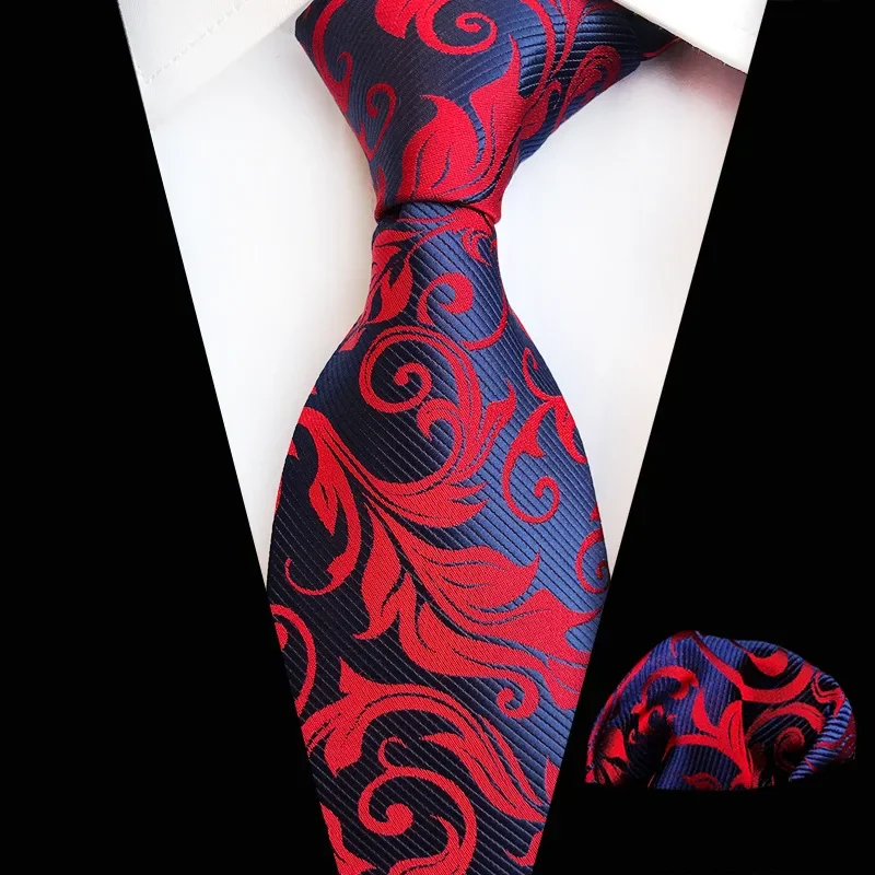 67 Colors Tie Handkerchief Set for Man 8cm Jacquard Necktie Paisley Flower Floral Neck Tie Set Wedding Evening Party Gift