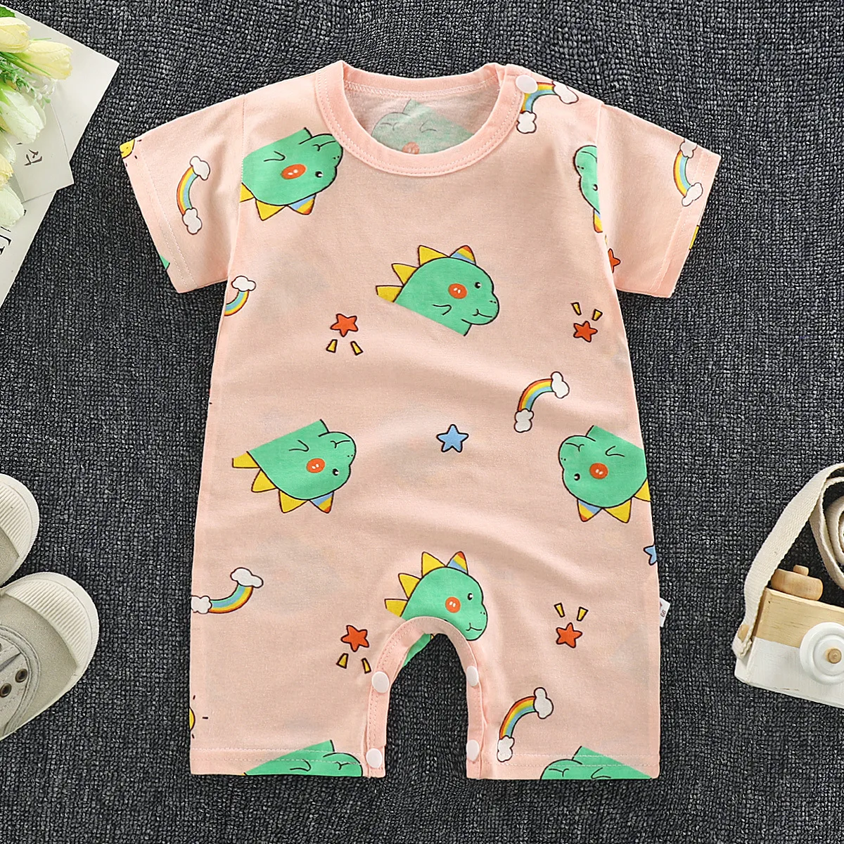 Baby Rompers Summer Style Powered Baby Boy Girl Clothing Newborn Infant giraffe Short Sleeve Clothes 3-6-9-12-18 Months cheap baby bodysuits	