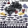 25/50/100Pcs Military Weapons SWAT Gun Cannon Soldier Army Police Hat Building Blocks Figure Accessories Model Bricks DIY Toy 2