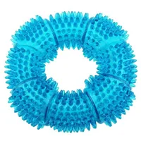 TPR Dog Squeaky Chew Toys For Aggressive Chewers Dental Teeth Mouth Cleaning Training Ring Toys 5.12 Inches Randomly Send 1