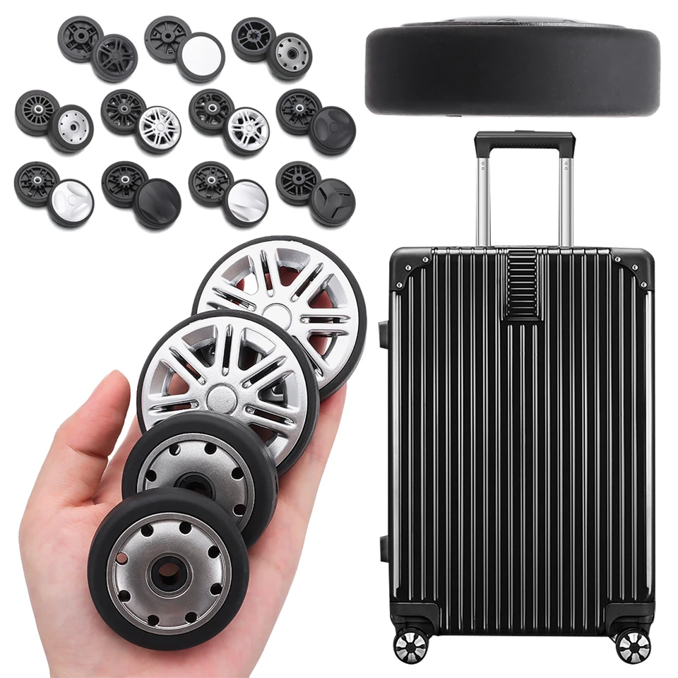 Kit 1 Paio Ruote Di Ricambio Per Valigia Con Viti – PVC E Acciaio Inox – Sostituzione Facile