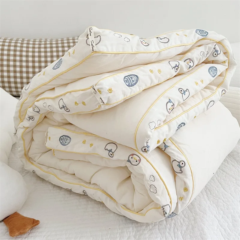 120X150cm High Class Cotton Heavy Baby Duvet ,Cartoon Thermal Kids Comforter, Winter Toddler Crib Thermal Blanket With Filler