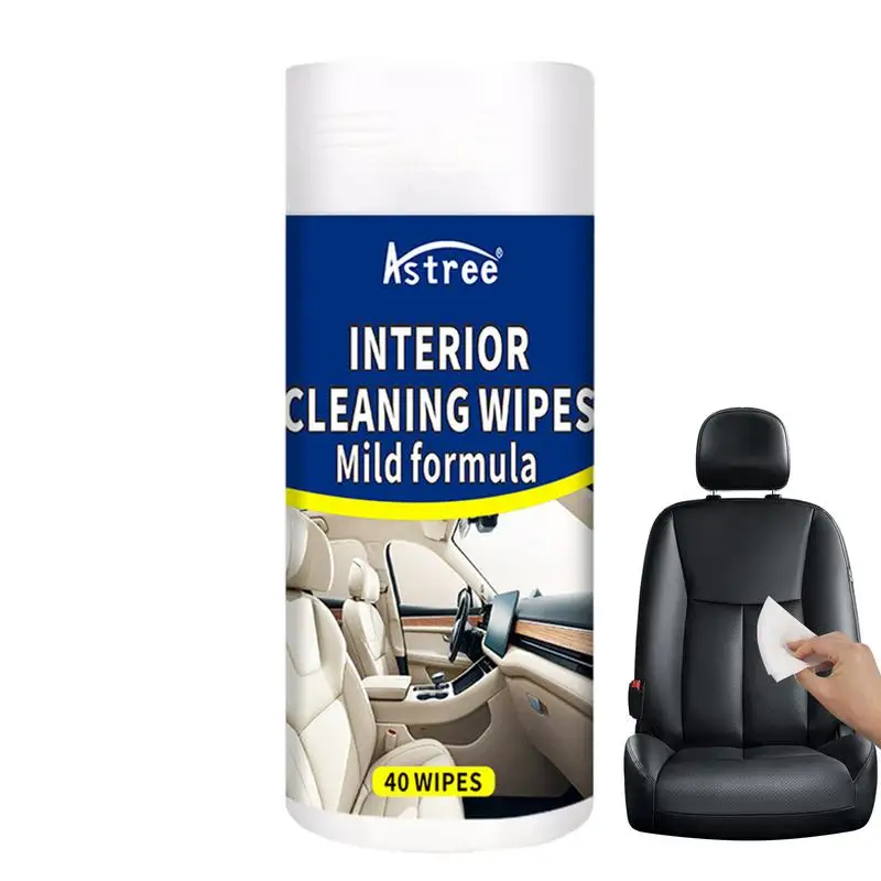 

40 Count Auto Cleaning Wipes Wet Pre Moisturized Car Scent Protectant Wipes Mild Automotive Interior Cleaning for Car Detailing