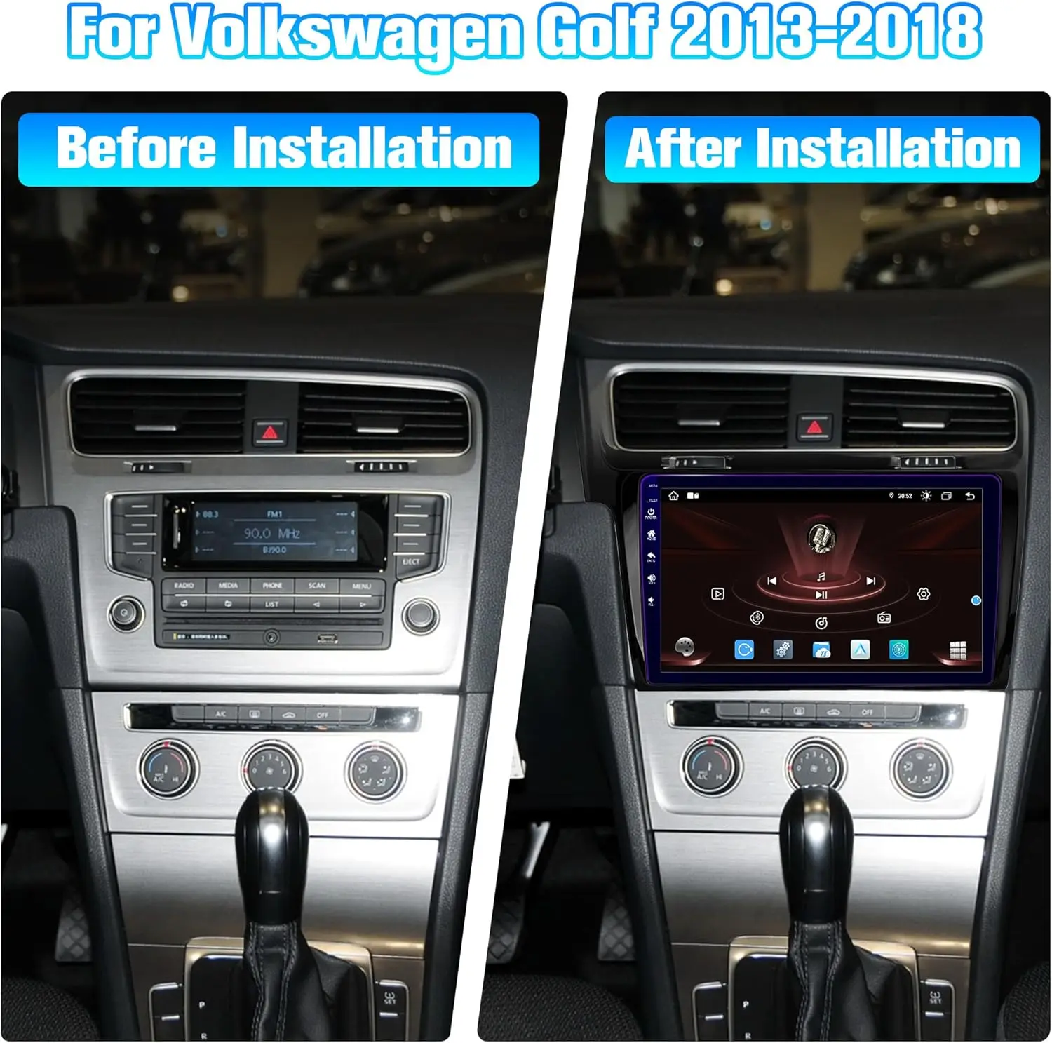 Android 13 Car Radio for VW Golf 7 (Golf VII) 10.1'' Blu-ray Touch Screen Suppor