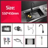 Black Nano Wash Basin Single Sink creative Stainless Steel Kitchen Sinks Drain Set Home Handmade Wash Basin Kitchen Accessories 3