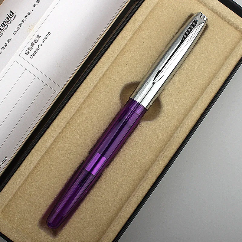 

New luxury quality transparent Fashion colors student Office Fountain Pen School stationery Supplies ink pens