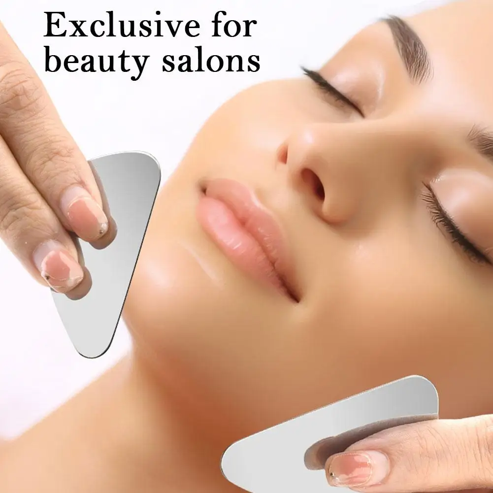 

Stainless Steel Blackhead Scraper Gua Sha Scraper Massager For Skin Care Board Face Neck Body Massager V0z7