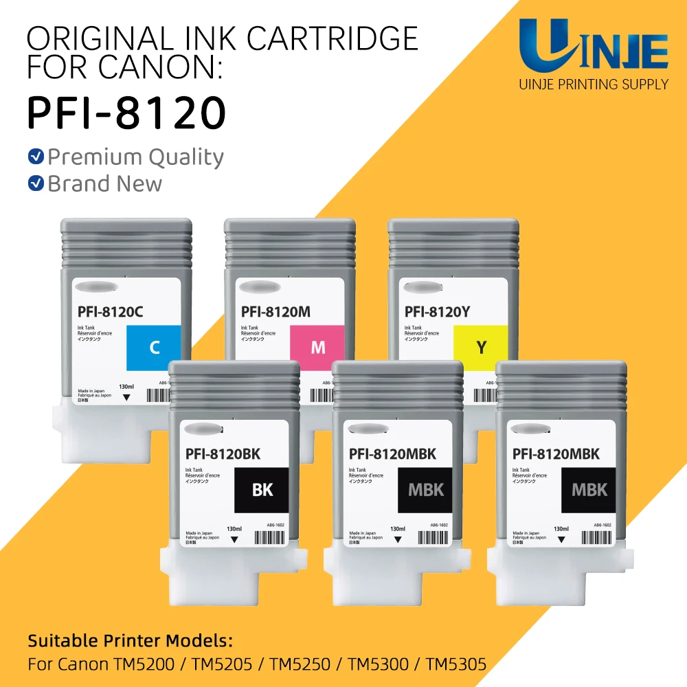 

Original New For Canon PFI-8120 PFI8120 Ink Cartridge 130ML For imagePROGRAF TM5200 TM5205 TM5250 TM5300 TM5305 GP5200 GP5300