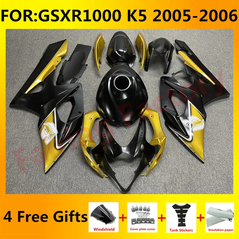

NEW ABS Motorcycle Whole Fairing kit fit for GSXR1000 GSXR 1000 05 06 GSX-R1000 K5 2005 2006 full Fairings kits set gold black