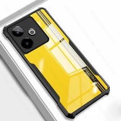 Clear Crystal Acrylic Shockproof Back Cover | PC + TPU Hybrid Case for Realme GT 7 5G (Black - 01)