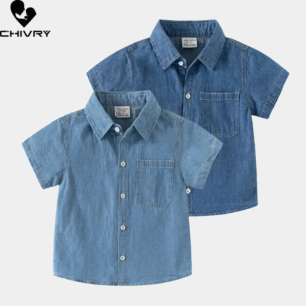 

Boys Classic Denim Shirts New 2024 Summer Kids Fashion Short Sleeve Lapel Single-breasted Denim Shirt Tops Children Clothing