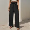 Casual Pants Hot Selling Summer New Product Pants with Lace Up Ruffle Edge Elastic Pants 1