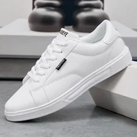 Hommes chaussures confortable décontracté pour femmes baskets en cuir blanc léger marche plat Sport de plein air course Tennis zapatillas 5