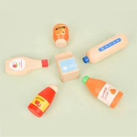 Pretend Play Wooden Toy Drink Set Kitchen Food Toys Montessori Kids Educational Simulation Game Toys gifts for Toddlers 2