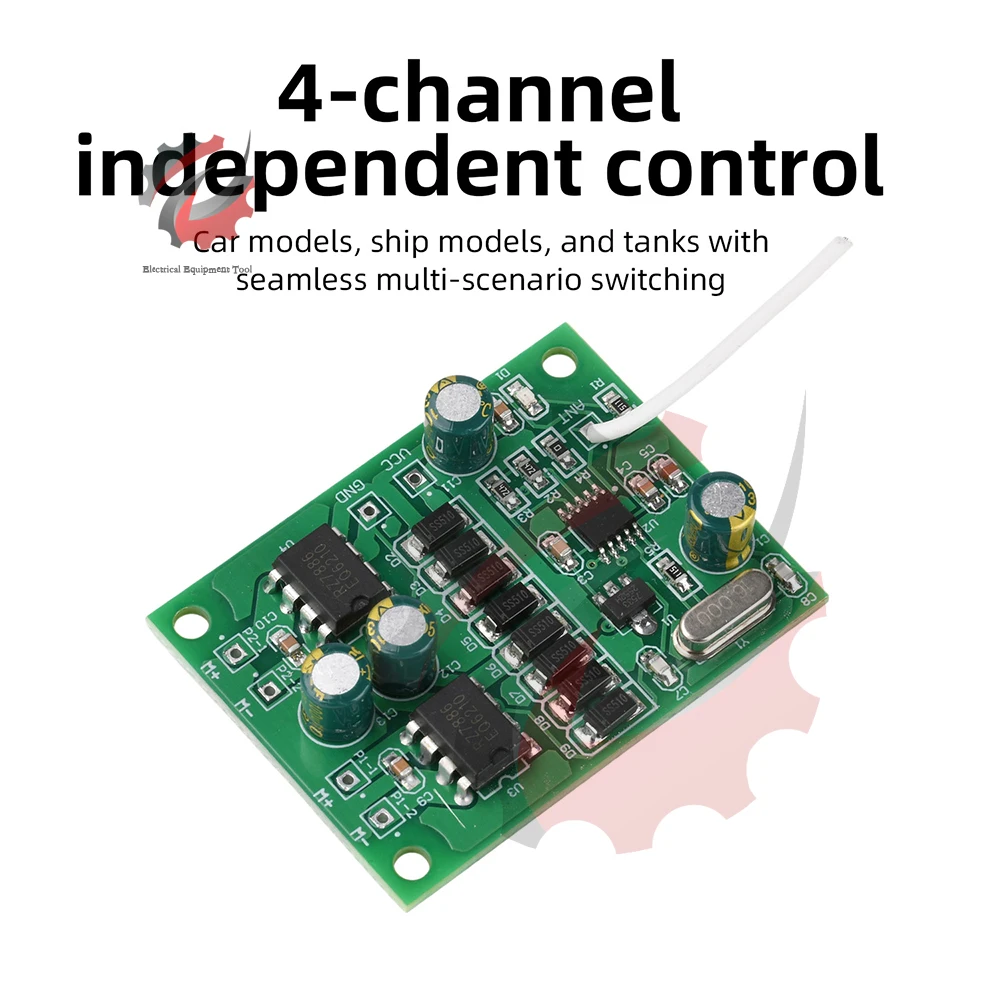Kit di Controllo Remoto Wireless a 4 Canali 2.4G per Auto RC, Barche e Carri Armati con Driver da 10A, Stabile, Portata 50M, Controller Fai-da-Te - immagine 2
