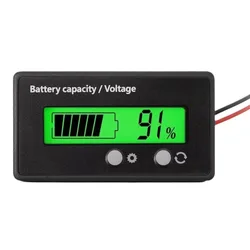 Battery Gauge Voltage Meter with LCD Display and Alarm (Double Button)