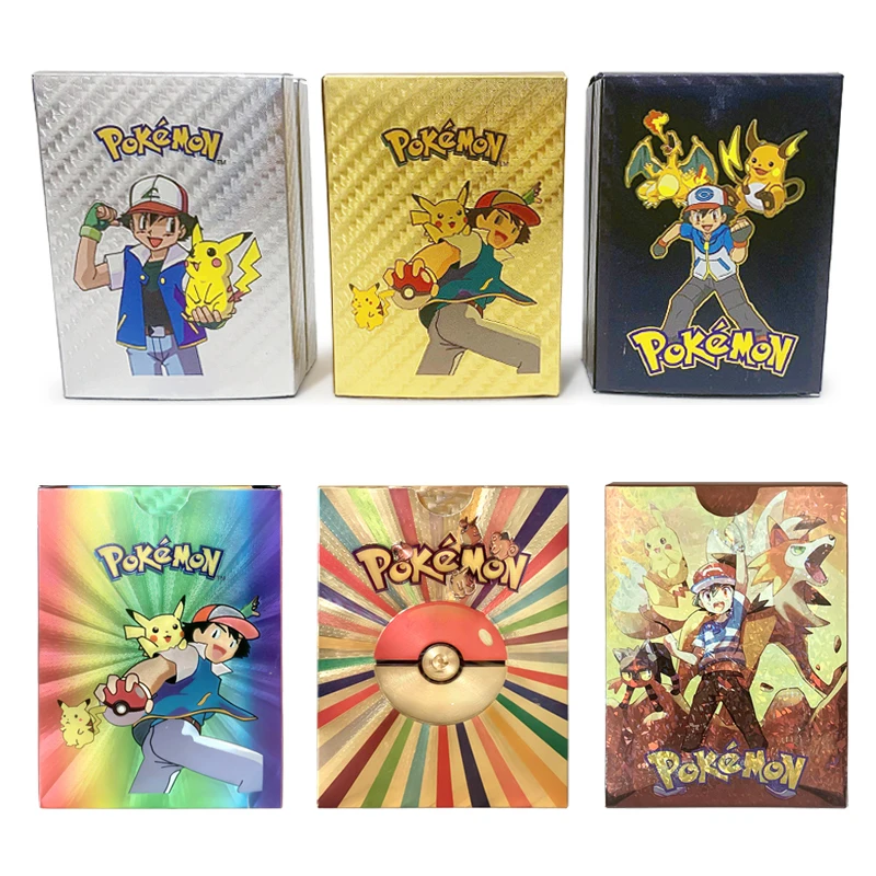 81-10 Pcs Pokemon Cards English Vmax GX Diamond Shining and Colorful Energy  Card German Spanish French Pikachu Card Kids Toys