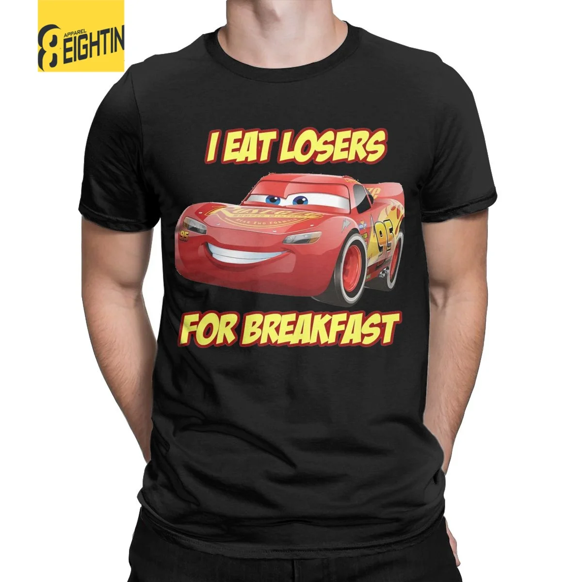 Lightning Mcqueen From Cars Maglietta Da Uomo Novità Maglietta Manica Corta T-Shirt Girocollo In Cotone Top Originali