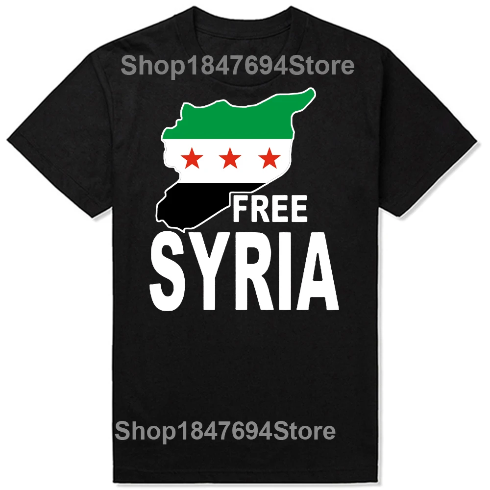 Herren T-Shirt Free Syria Herren Neue Mode O Neck Top T-Shirt Free Syria T-Shirt Aktivismus Syrische Respekt Männer Kleidung – Detail 3