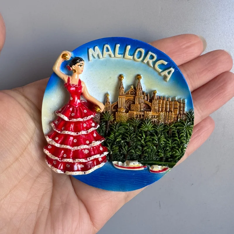 Magnete Frigo 3D Palma De Mallorca – Souvenir Spagna In Resina Fatta A Mano 10x6 Cm