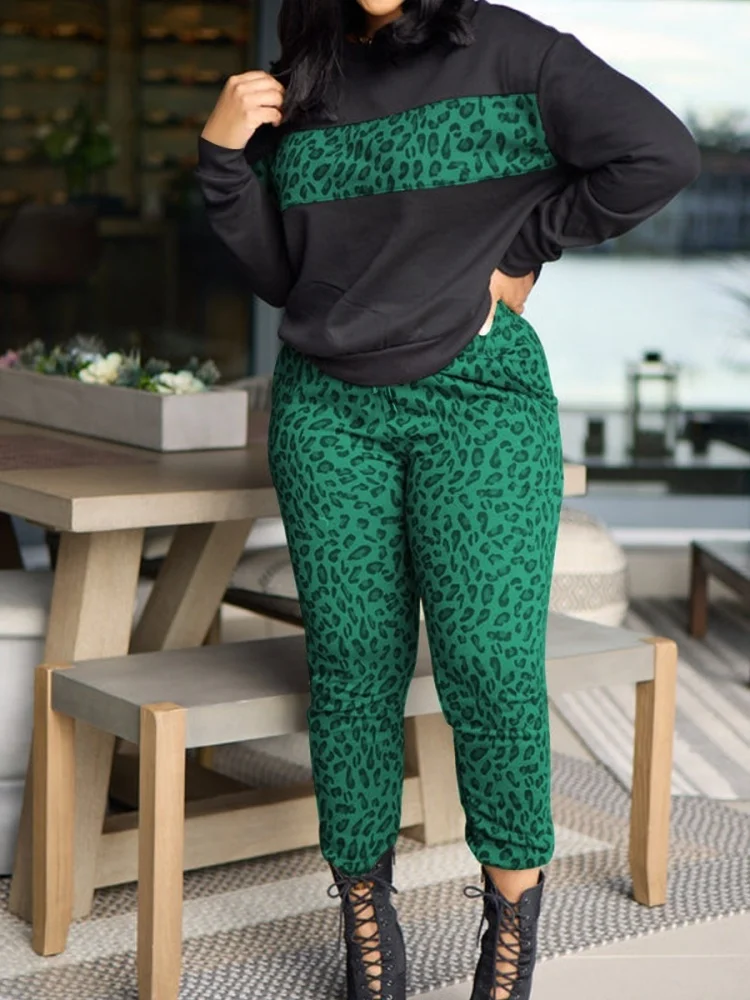 Wmstar Dress Wholesale Winter Bestseller Cross Border European American Leopard Print Long Sleeved Fashionable Tight Plus Size