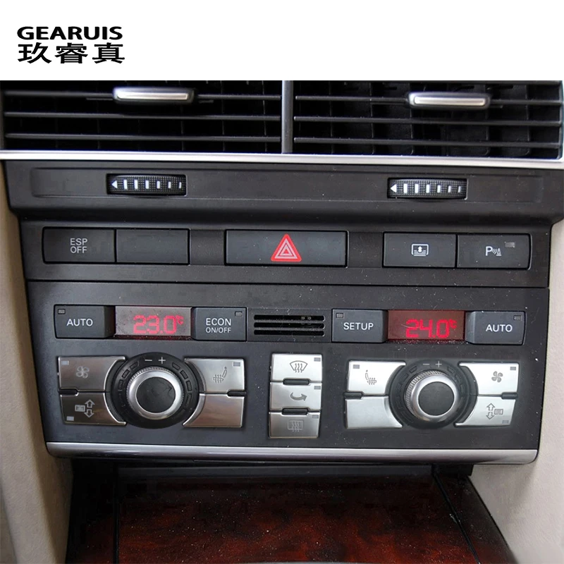 Embellecedores De Rejillas De Aire Acondicionado Para Audi A6 C5/C6 (2005-2011) - Color Plata, Acero Inoxidable