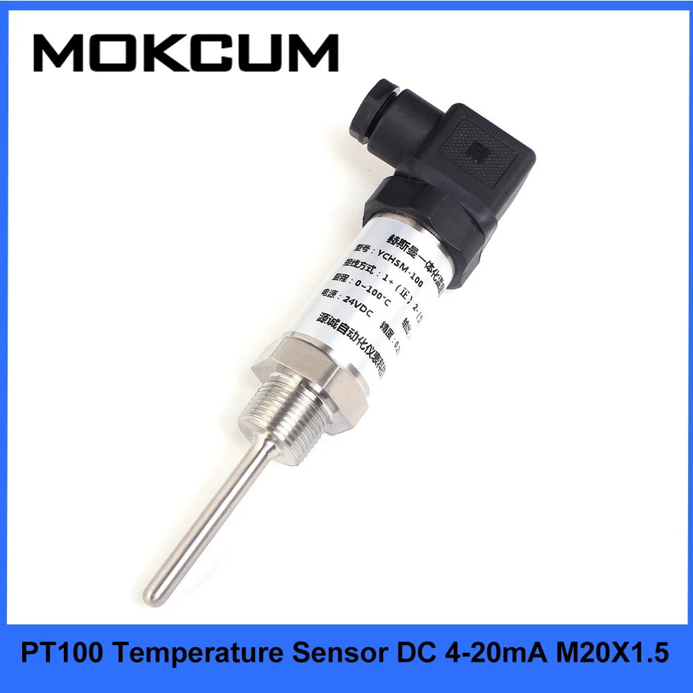 100600 Celsius PT100 Temperature Transmitter 420mA M20X1.5 Thread