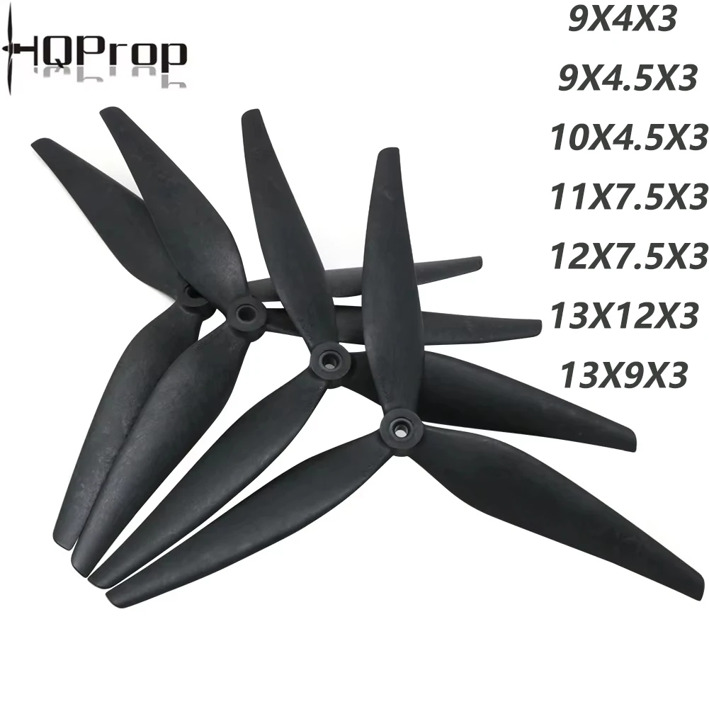 High-Performance 3-Blade Black Carbon Reinforced Nylon Propeller Set for FPV