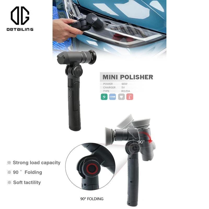 DETAILING 5V RO&DA Micro Cordless Mini Car Polisher Scratches Killer Handheld Rechargeable Detail Polisher With Adjustment Speed