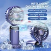 1800mAh Handheld Mini Fan Foldable Portable Neck Hanging Fans 5 Speed USB Rechargeable Fan with Phone Stand and Display Screen 1