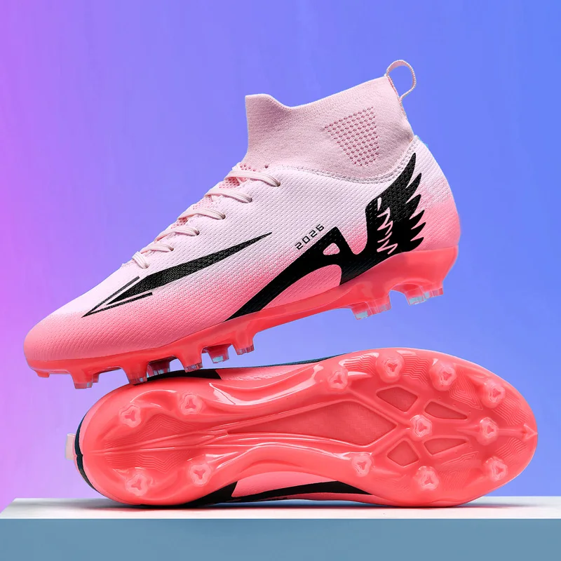 Men's High-Quality Ultralight Football Boots - High Ankle Non-Slip Sports Shoes