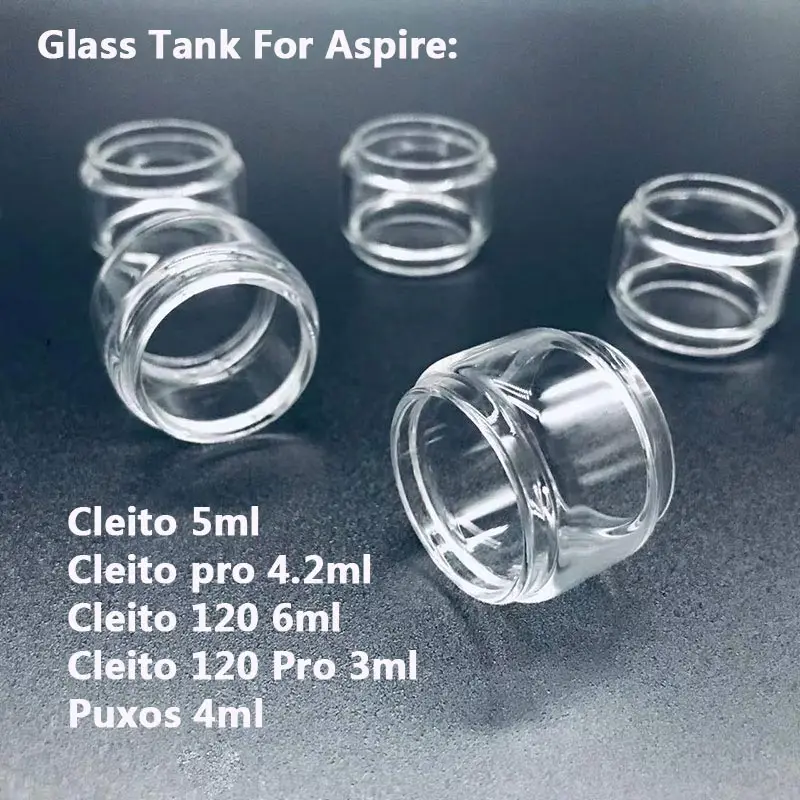 

Bubble Glass Tank for Aspire Cleito 5ml Cleito Pro 120 Puxos 4ml Nautilus X X30 Skyline RTA Glass Tank Replacement Tank 5PCS