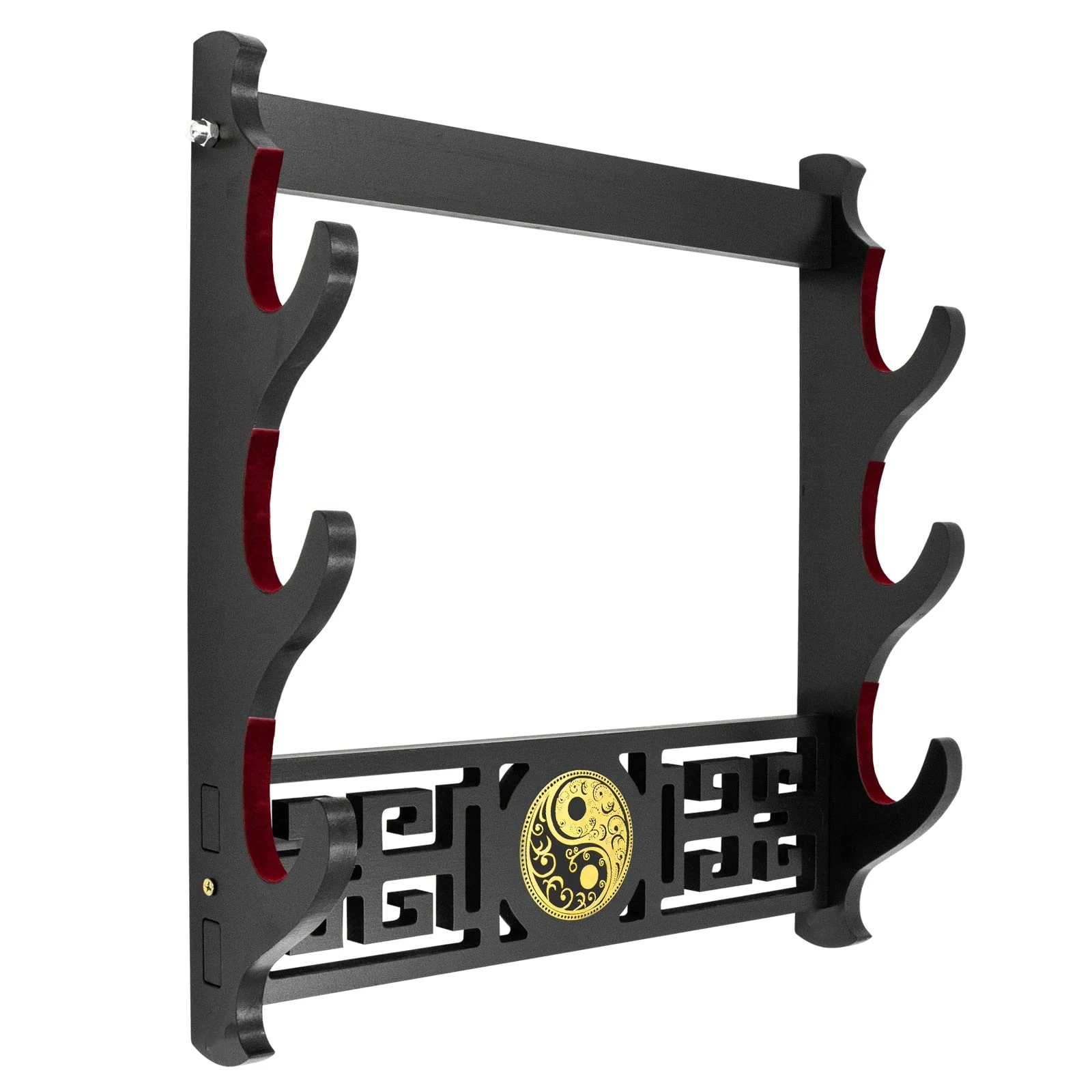 Porta Catana Da Muro Dfdvye Supporto Per Spada Katana, Supporto Da Parete A 5 Ripiani, Con Icona Tai Chi, In Velluto, Imbottito, Supporto Per Katana, Samurai, Spada, Bacchetta, Spada, Wakizashi, Espositore Per