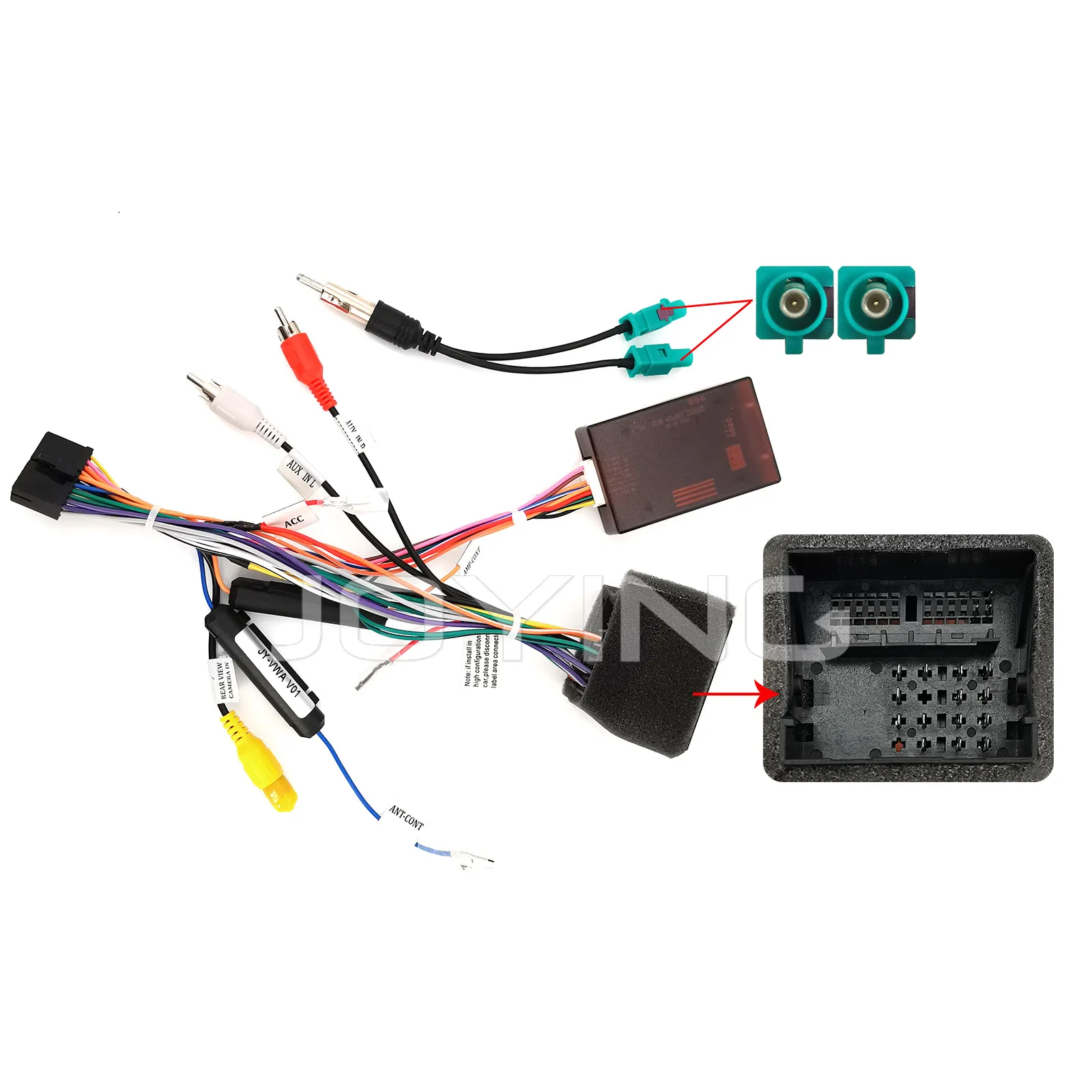 

JOYFORWA Power car radio Cable connection harness with canbus for VW Touarge