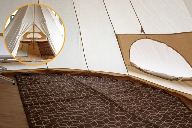 Outdoor glamping camping 4M 5m bell tent polypropylene PP half moon Matting  - AliExpress