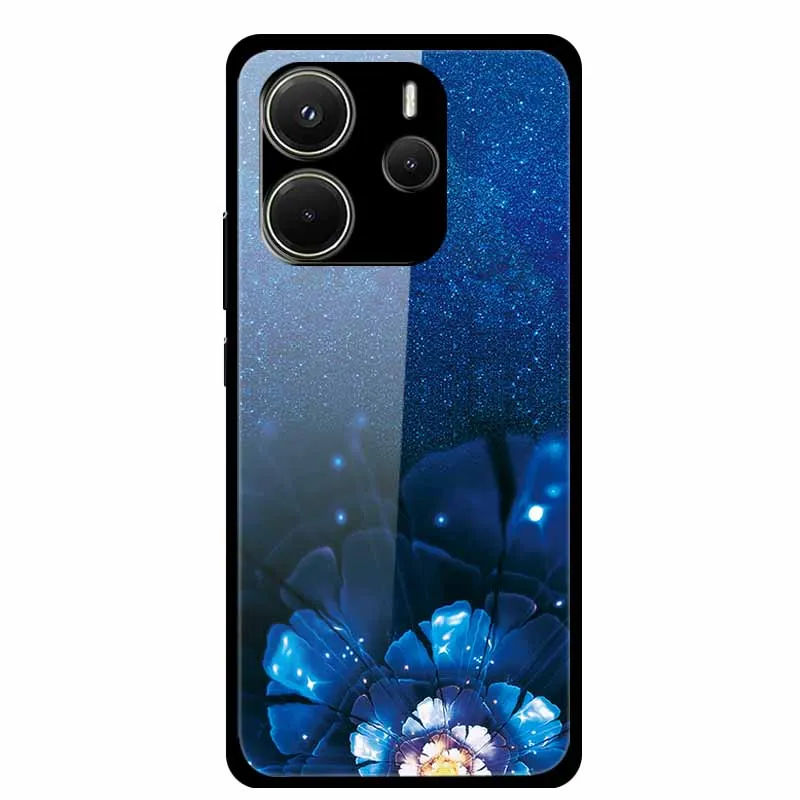 Luxury Tempered Glass Hard Back Phone Case Cover