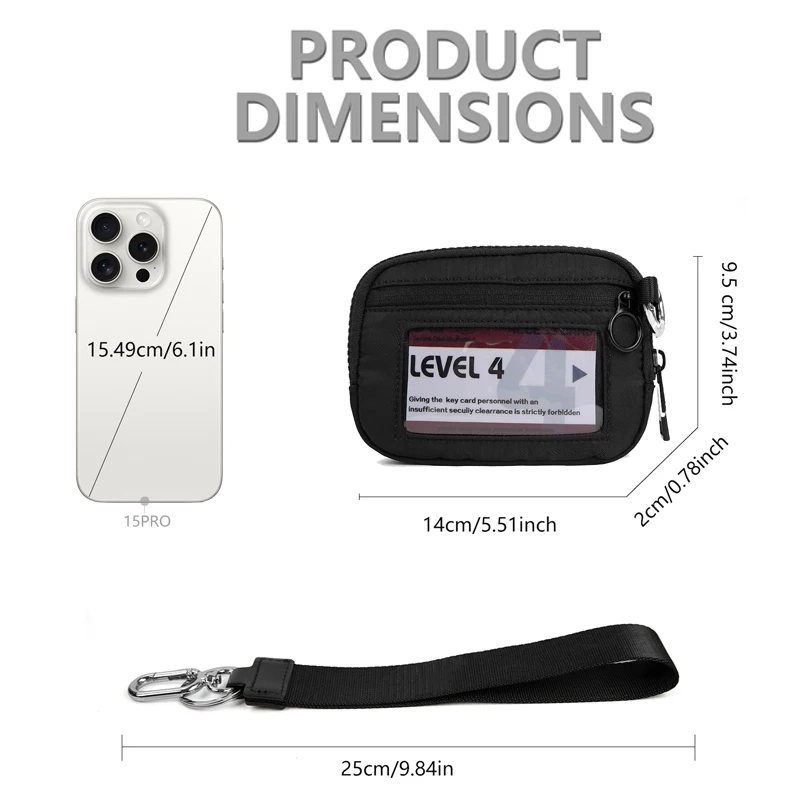 The Iris Wallet Zip Card Case with ID Window Purses for Women Coin Purse with Zipper Mini Portable Keychain Wallet 4