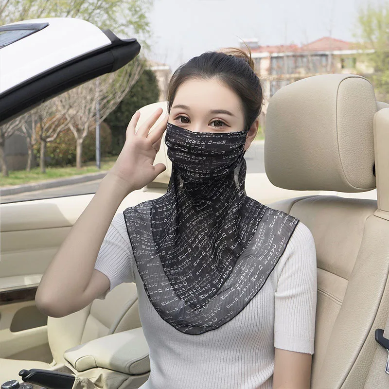 Silk popular sunscreen mask 100% mulberry silk neck veil breathable thin section sunscreen sunshade face mask female summer