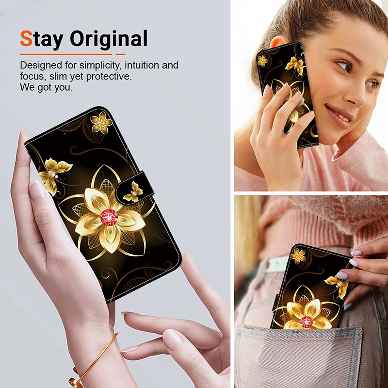 Leather Wallet Phone Case with Card Slot Holder