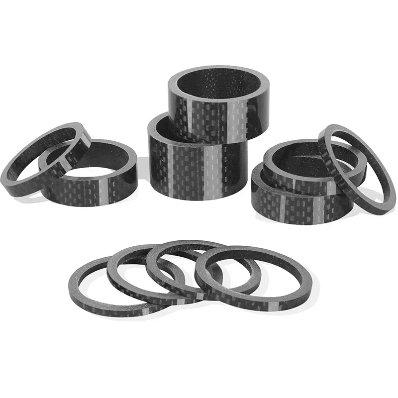 11PCS Headset Spacer Bike 1-1/8 Fork Stem Carbon Fiber Washer 20 15 10 5 3 2 Mm