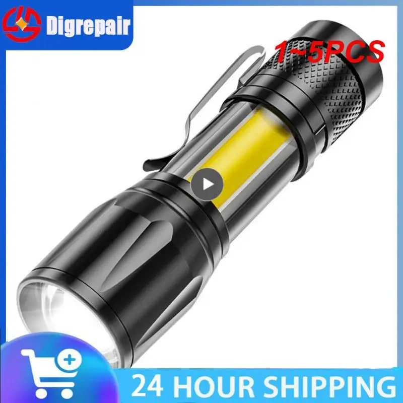 

1~5PCS Hot Mini Led Flashlight Zoom Focus Usb Charge Led Light New Waterproof Adjustable Penlight 2023 Lamp Lantern