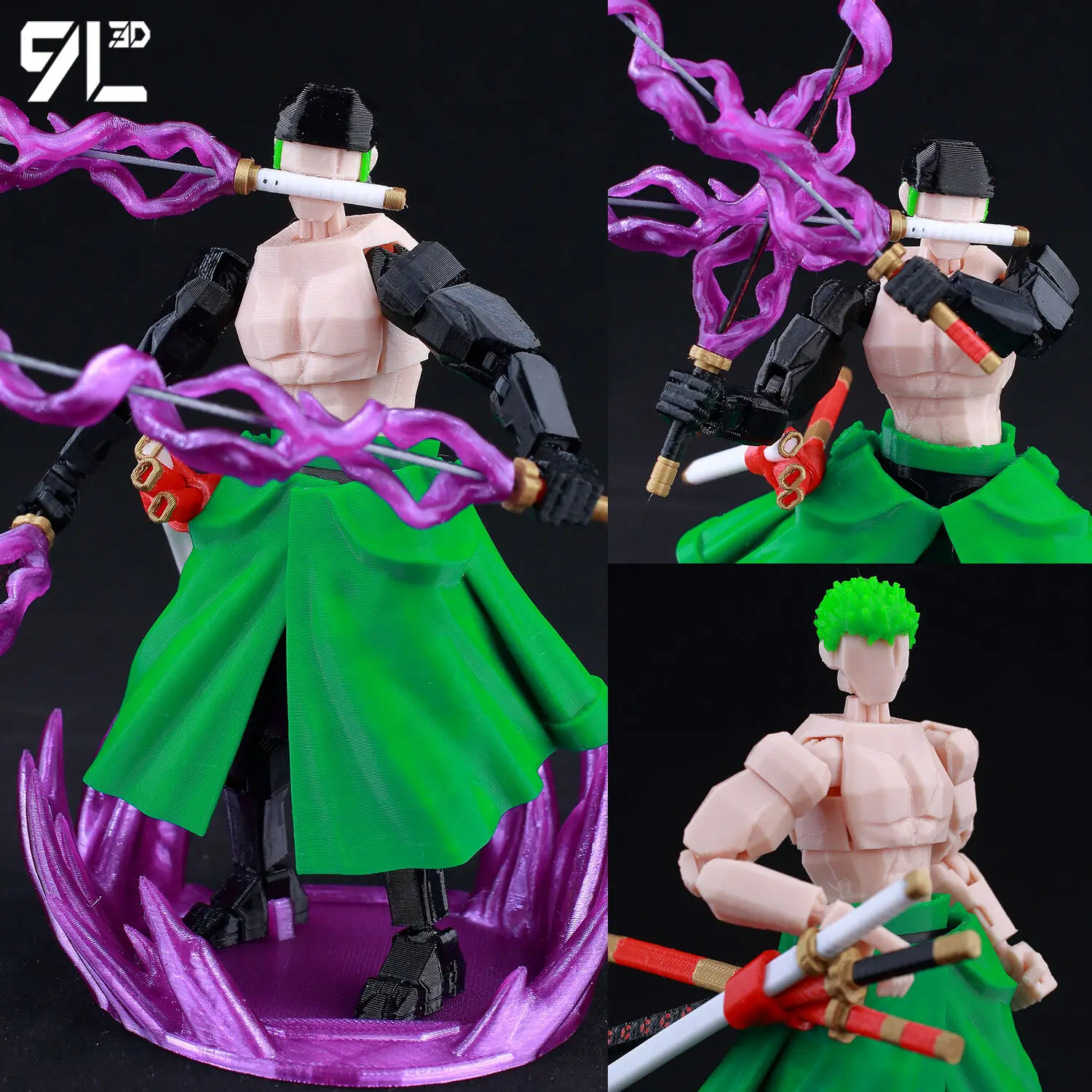 9L 3D Printed One Piece Roronoa Zoro Lucky Dummy 13 Movable