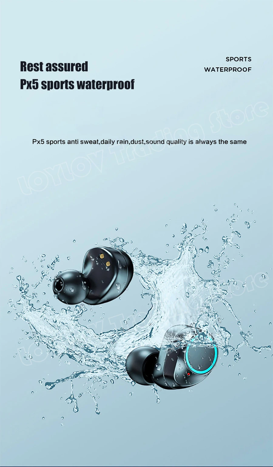 Bluetooth Earphones 3500mAh Charging Box TWS Wireless Headphones Stereo Sports Earbuds Bass Waterproof Touch Control Headset wireless headphones with mic